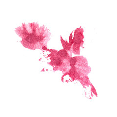 Abstract spots on a white background. Watercolor pink spot. Grunge texture for the design of postcards and flyers. Model for creating digital brushes.