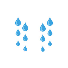 Water or tear drop. Blue sorrow weeping cry stream. Rain concept