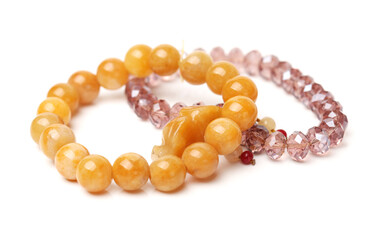 bracelet with color gems isolated on a white background