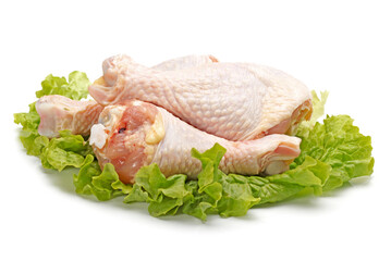 Chicken legs isolated on white background