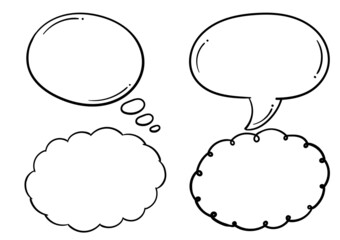 a collection of text box illustrations of four different designs, on a white background