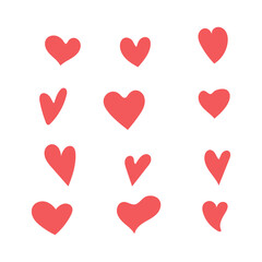 Hand drawn hearts. Design elements for Valentine's day.