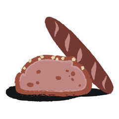 Wheat breads vector illustration