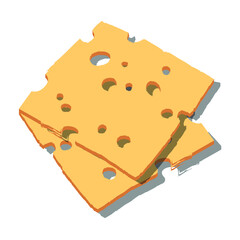 Cheese slices vector illustration