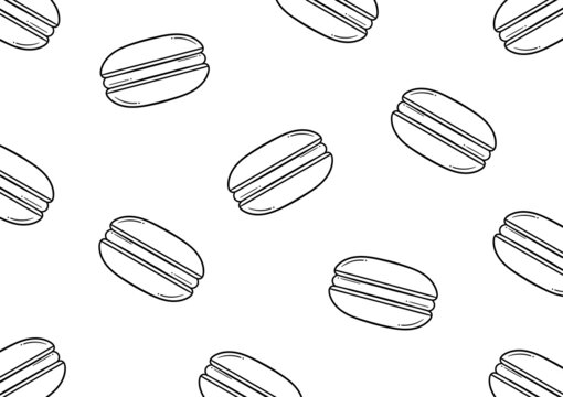 hand drawn macarons on a white background