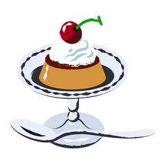 Sweet pudding vector illustration