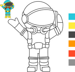 robot with helmet colloring book
