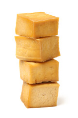 Dried bean curd on white background