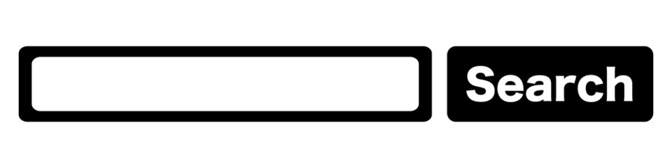 Black search bar icon. Vector.