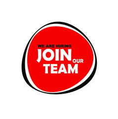 we are hiring sign on white background	