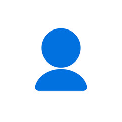 Blue user icon. Profile and account. Vector.