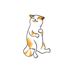 Fat cat is happy vector