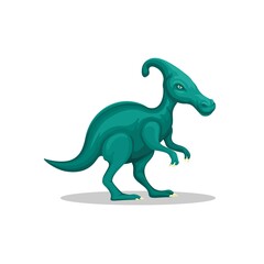 Parasaurolophus Dinosaur species character mascot illustration vector