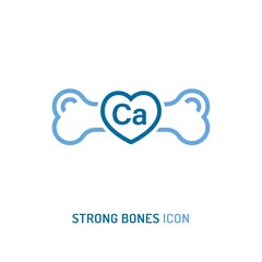 Strong healthy bones icon. Human health medical pictogram.