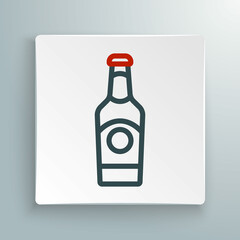Line Beer bottle icon isolated on white background. Colorful outline concept. Vector