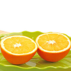 Orange fruit on the white background 