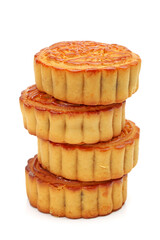 Mid-Autumn Festival moon cake on white background