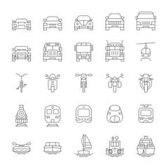 A set of line icons, vehicle, icons, vector illustration.
