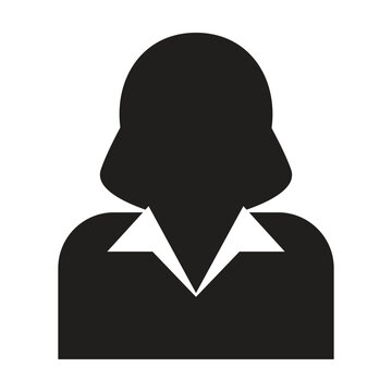 Associate icon vector female user person profile avatar symbol for business in a flat color glyph pictogram sign illustration