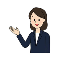 案内先を示しているスーツを着た女性 © Simao55