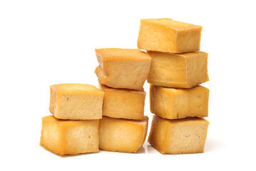 Dried bean curd on white background