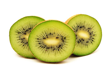 slice kiwi fruit isolated on white
