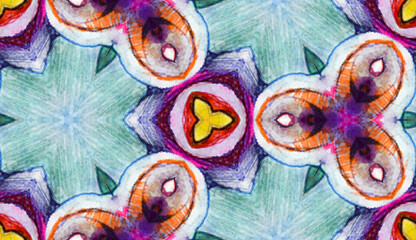 kaleidoscope,watercolor colorful seamless pattern for textiles and design ,pixel art