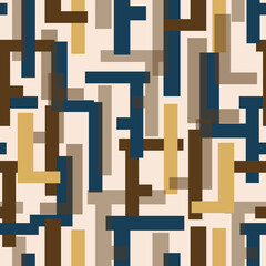 Geometric patterns with encrypted letters in an abstract interlacing. Background for wallpaper, fabric print factory, stationery cover, poster. Style 60s.
