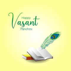 Happy Vasant Panchami Greeting Card Design 