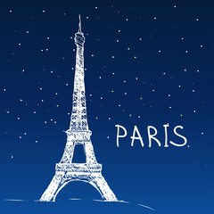 Fototapeta na wymiar World famous landmark series: Eiffel Tower, Paris, France