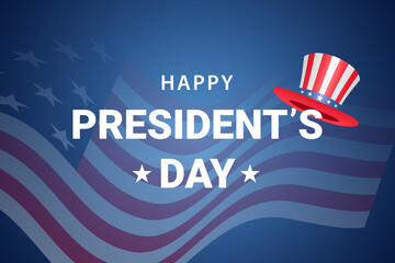 President's Day Background. With American flag and hat