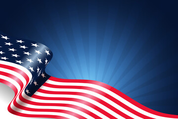 President's Day Background. With American flag and Copy Space Area, suitable to place on content with that theme
