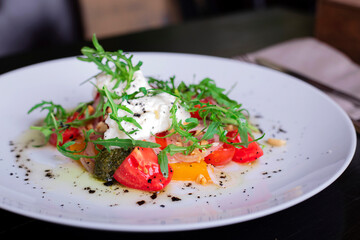 Salad in the restaurant on the table