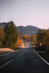 road to autumn mountains Ukraine