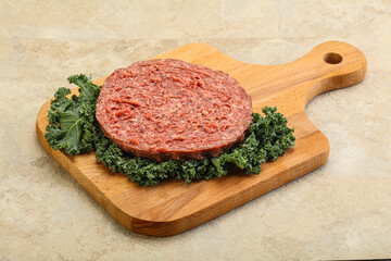 Raw beef burger cutlet for burger