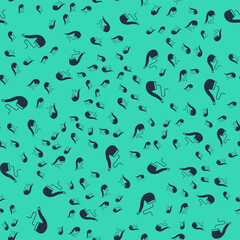 Black Smoking pipe with smoke icon isolated seamless pattern on green background. Tobacco pipe. Vector