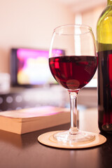 enjoy wine and a book at home 