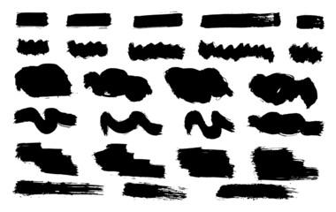 Set of vector brush strokes