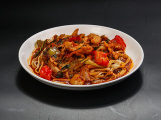 Asian traditional cuisine - lagman noodle