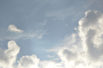 White clouds in the blue sky