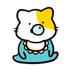 赤ちゃんねこのかわいい手書き風イラスト
