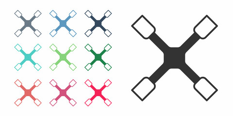 Black Wheel wrench icon isolated on white background. Wheel brace. Set icons colorful. Vector