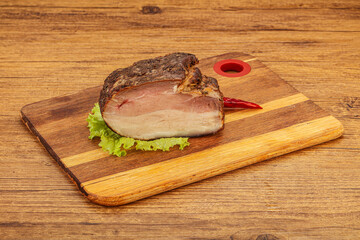 Homemade Smoked pork peat with spices