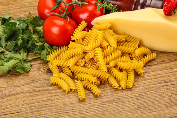 Italian pasta - raw Girandole for cooking