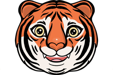 Cute tiger head vector image.