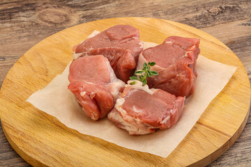 Raw pork tenderloin for cooking