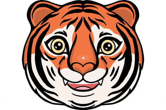 Cute tiger head vector image.