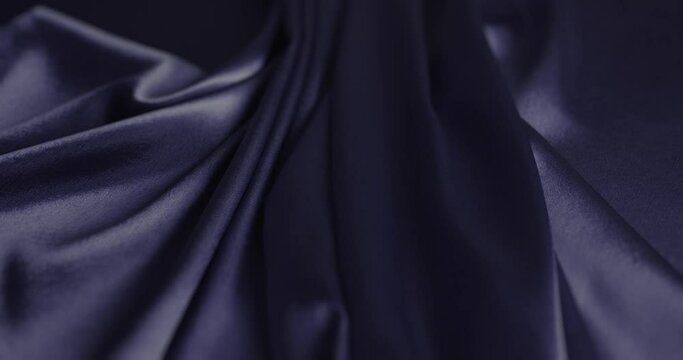 Closeup view of fabric texture, video with reverse effect. Very Peri - color of year 2022