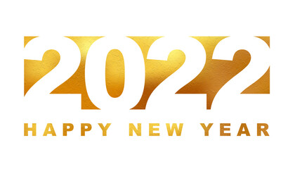 2022 Happy New Year in golden design, Holiday greeting card design