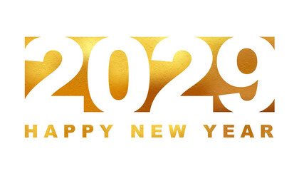 2029 Happy New Year in golden design, Holiday greeting card design